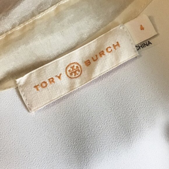 TORY BURCH Cream Victorian Style Ruffle Silk Long Sleeve Blouse - Picture 11 of 13